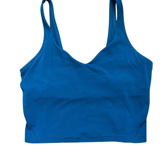 Lululemon Align Crop Top Size 4 Blue Nulu Fabric Yoga Bra Tank Good Condition - Picture 1 of 3